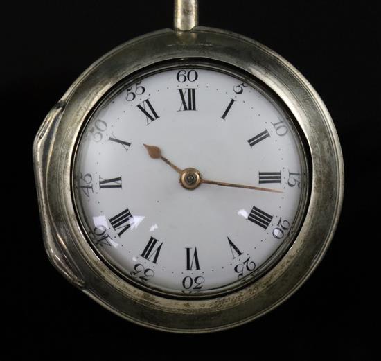James Wilson, London, a George III silver pair-cased keywind verge pocket watch, No. 8656,